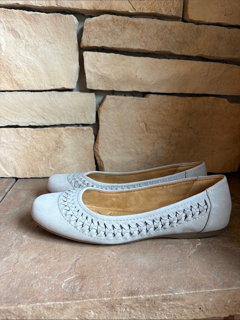 Earth ET Jett Ballet Flat Braided Detail in Light Gray/Pale Blue (size 11)
